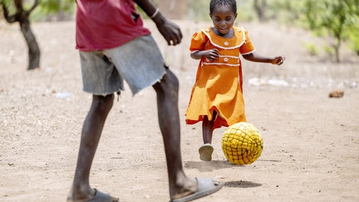 Children playing football